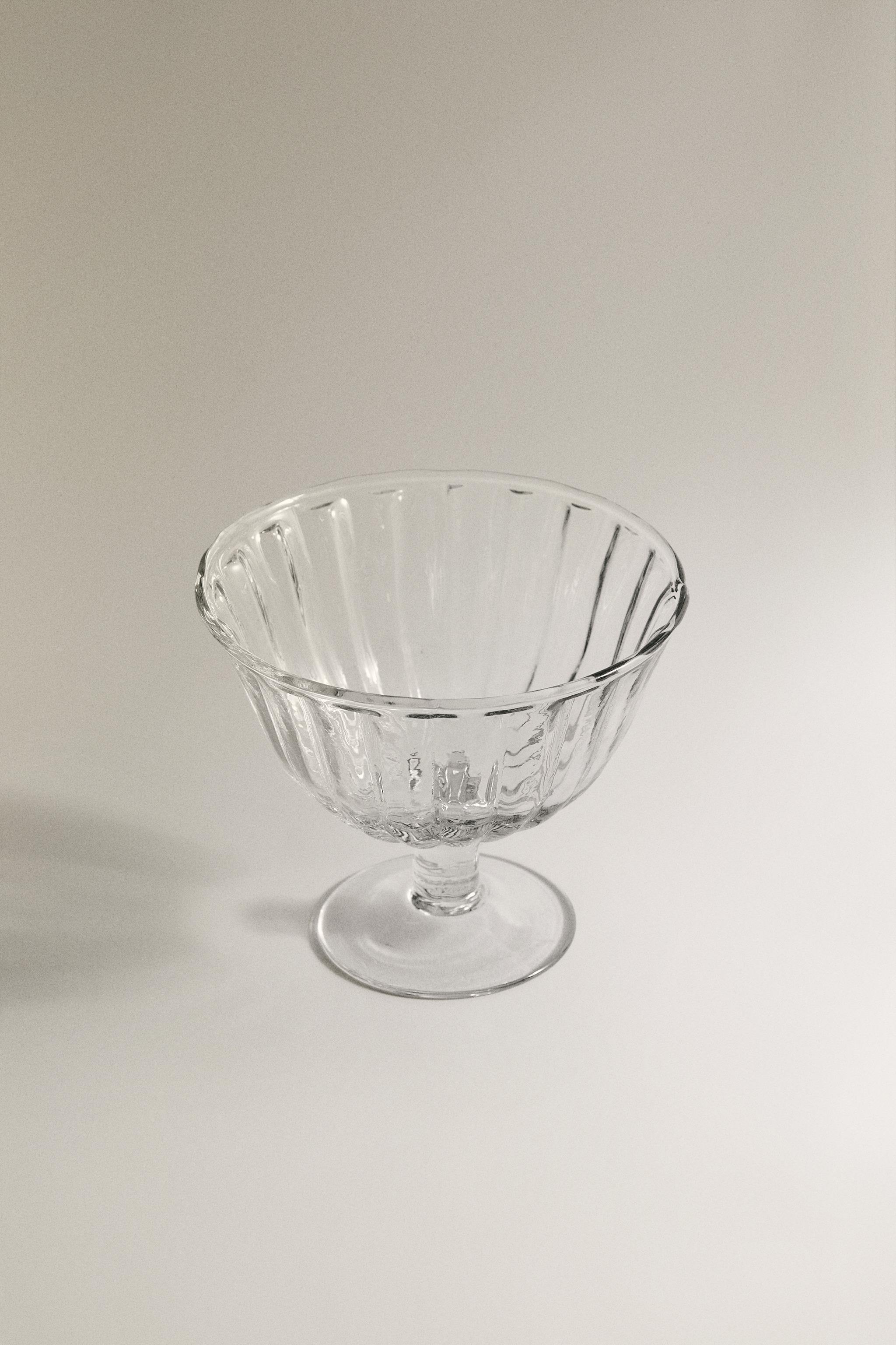 COUPE À DESSERT EN VERRE RAYÉ